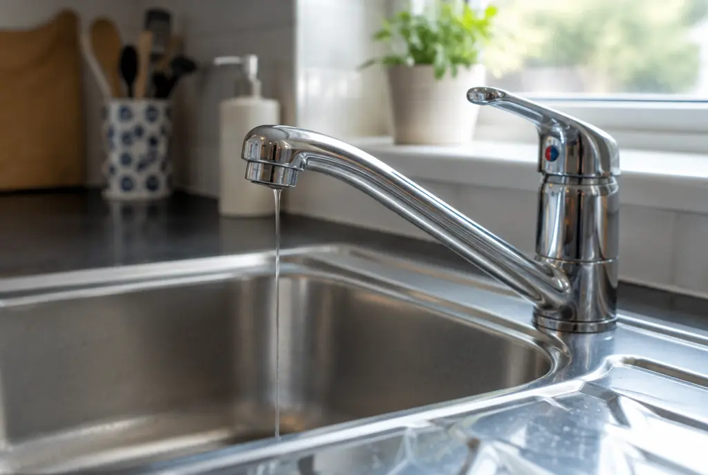 Kitchen tap running with very low water pressure